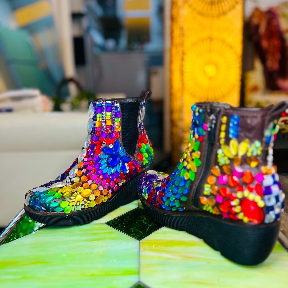 Leather platform boots, re-purposed and fabulous!